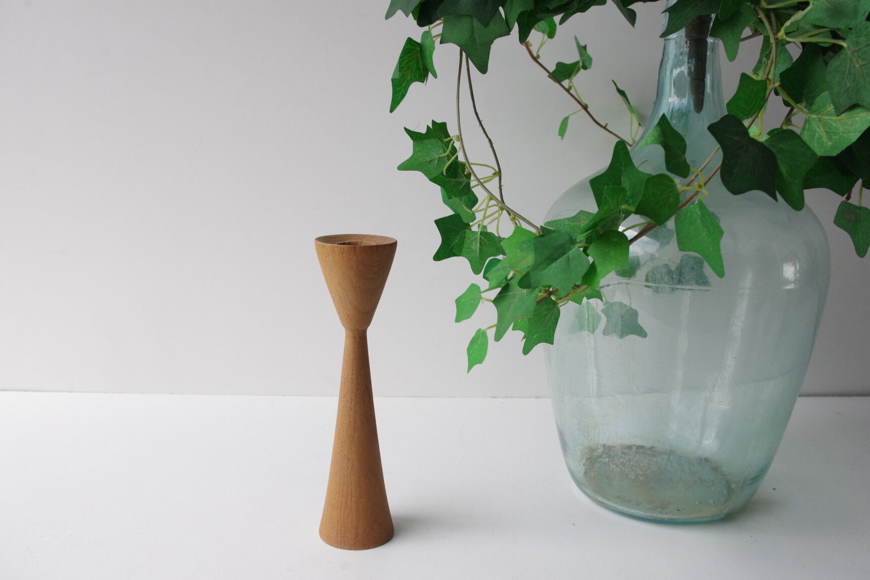 Danish designer teak candlestick