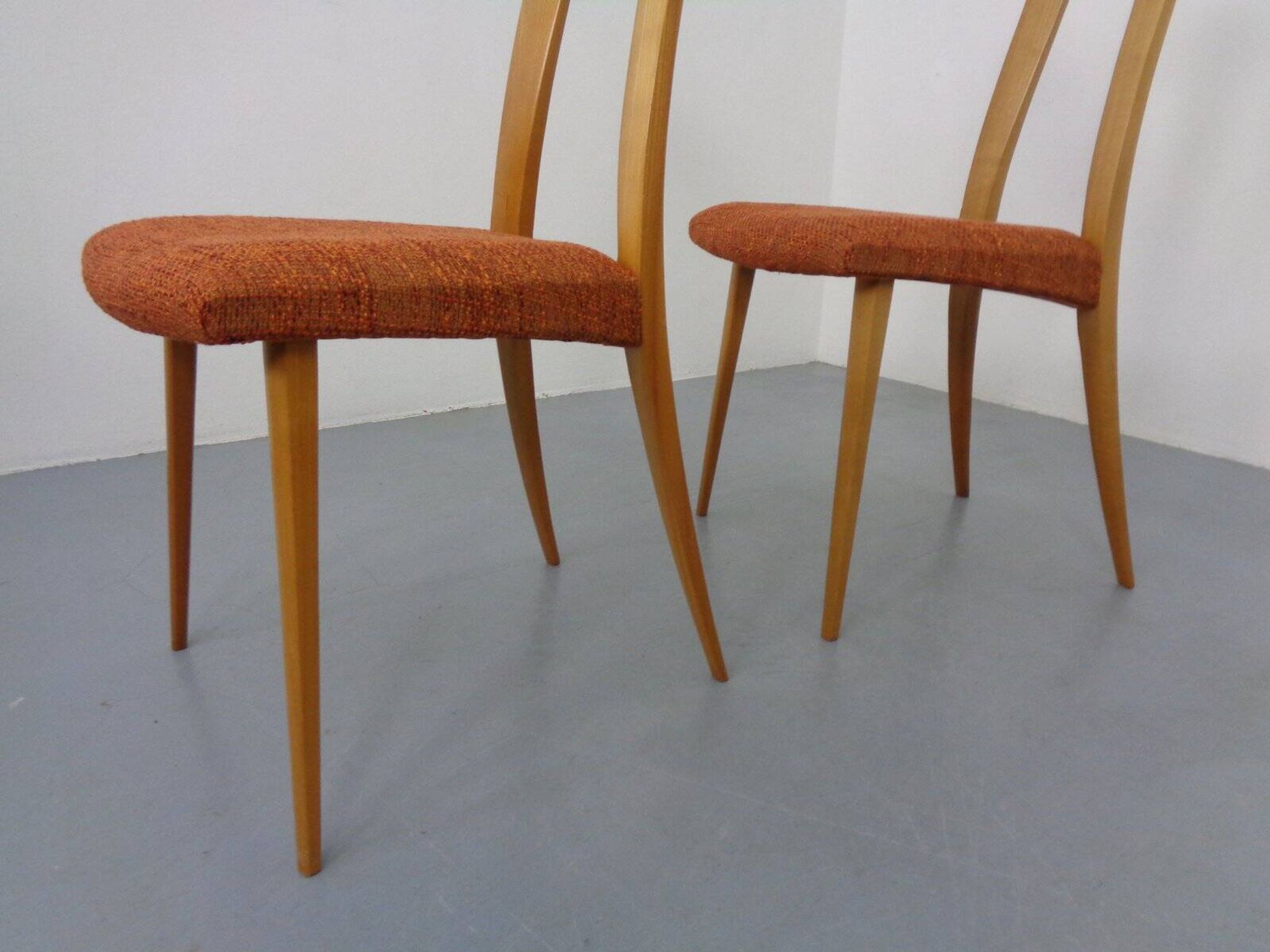 Cherry wood chairs by Ernst-Martin Dettinger, Germany, 1960s, set of 2.