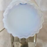 small bedside lamp bottle in bluish white opaline