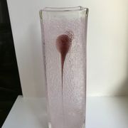 Pink and purple blown bubble glass vase 1960s 1970s
