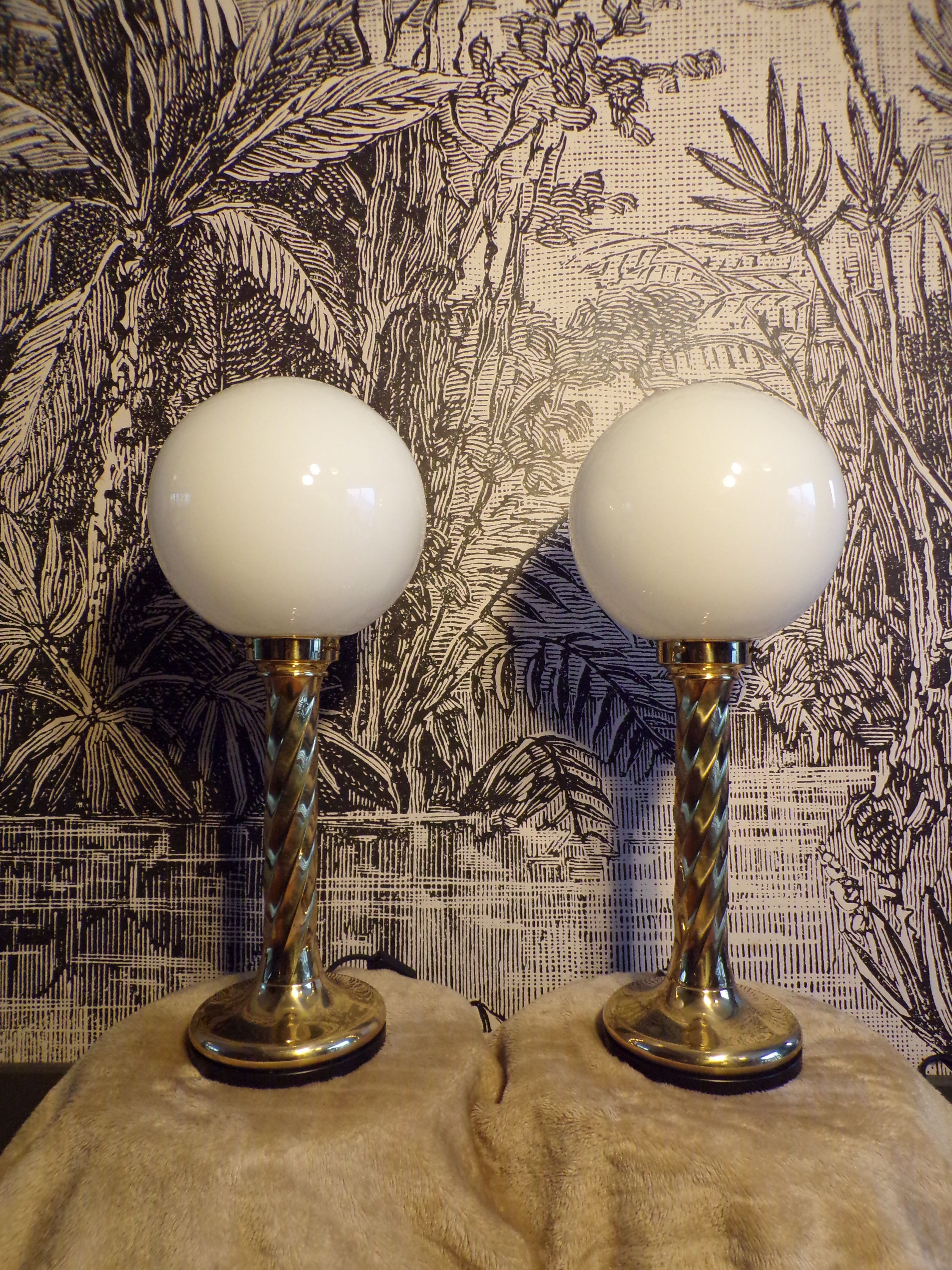 Pair of Hollywood Regency lamps by Rogo Leuchten