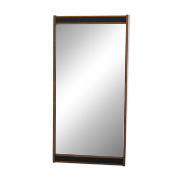Scandinavian mirror in rosewood and leather, Sweden, 1960, 115cm x 57cm