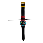 Clock watch maxi Swatch 'blue racer' 1987