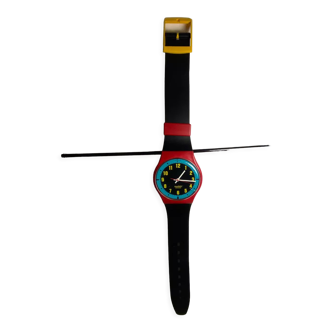 Clock watch maxi Swatch 'blue racer' 1987