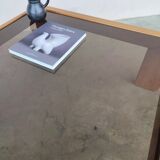 Elm coffee table and smoked glass