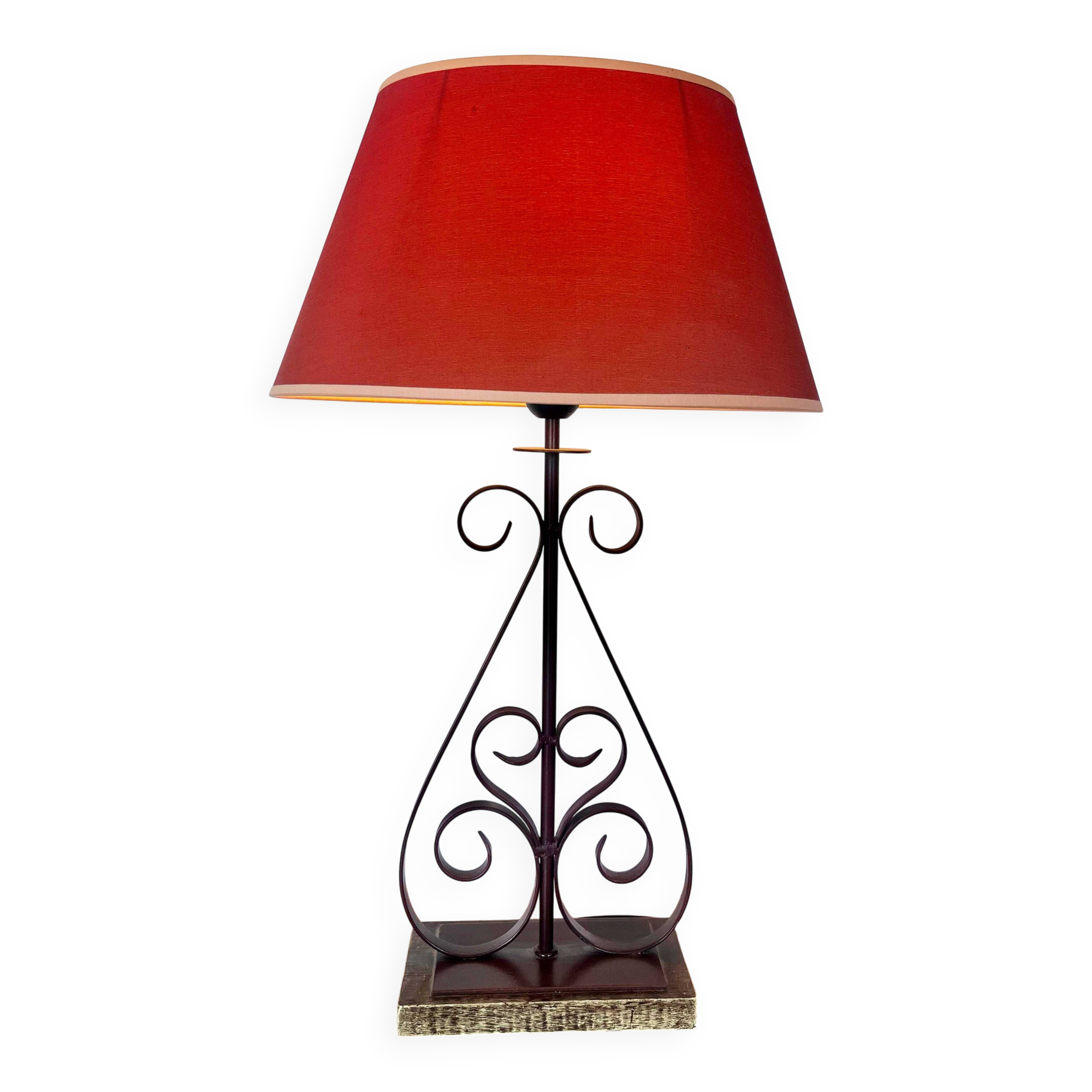 Vintage wrought iron spiral lamp