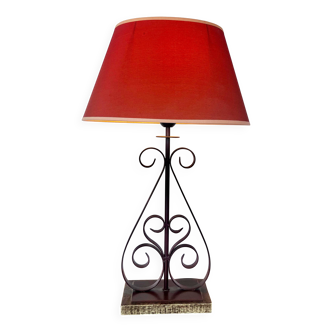 Vintage wrought iron spiral lamp