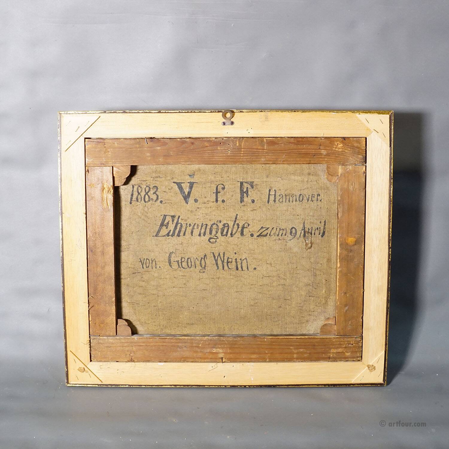 19th-century Biedermeier landscape painting with a lake and trees.