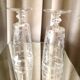 Duo de verre a cafe en verre epais a decor floral