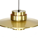 Brass coloured hanging lamp by Lyskaer Denmark 1970