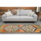 1970s Turkish hand-knotted wool cotton orange runner rug 85x273