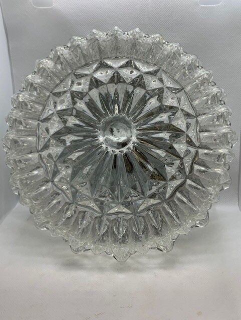 Ceiling lamp window in chiseled glass diamond tip of the 60s-70s