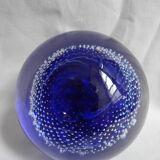 old-fashioned blue deco vintage presses papers sulphide paperweight