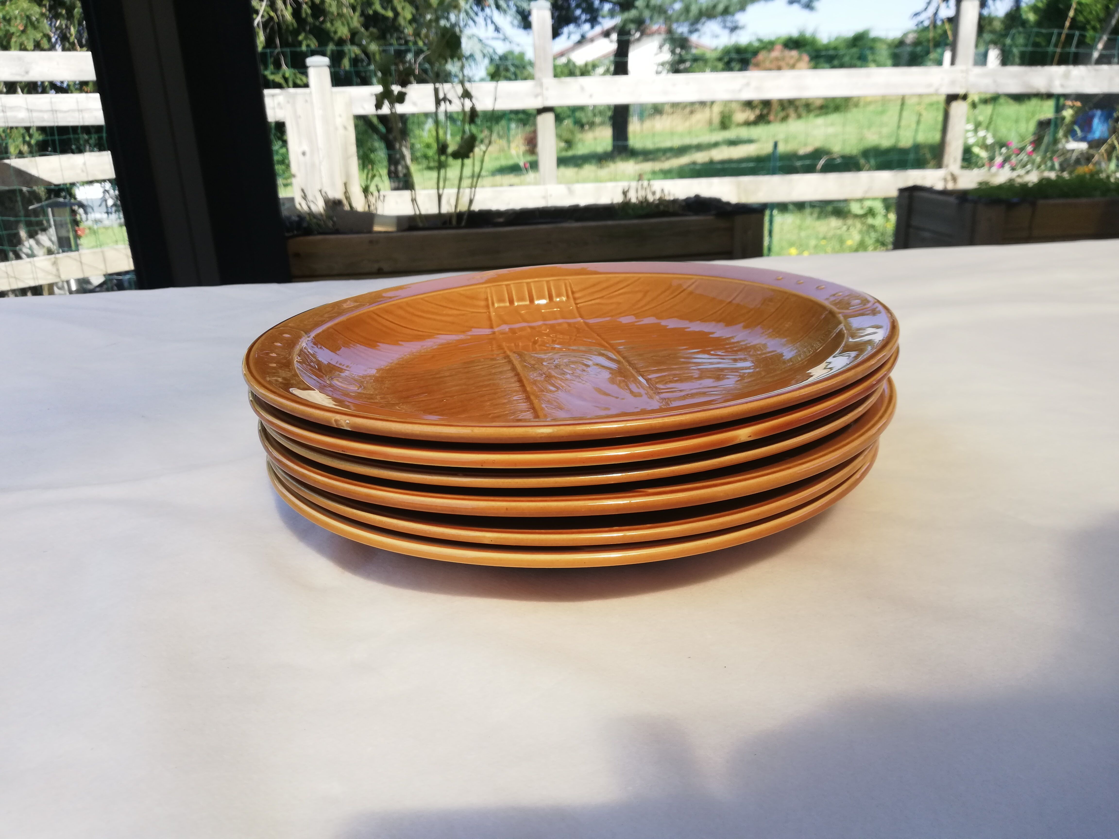 Gien earthenware dinner plates