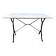 Table bistrot en marbre de carrare et fonte