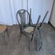 Set of 4 Vintage Gray Thonet Style Dining Chairs with Cane Seat