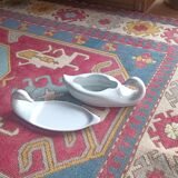 2 Apilco white porcelain foie gras serving dishes