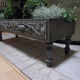 Large baroque style interior planter in gray patinated wood