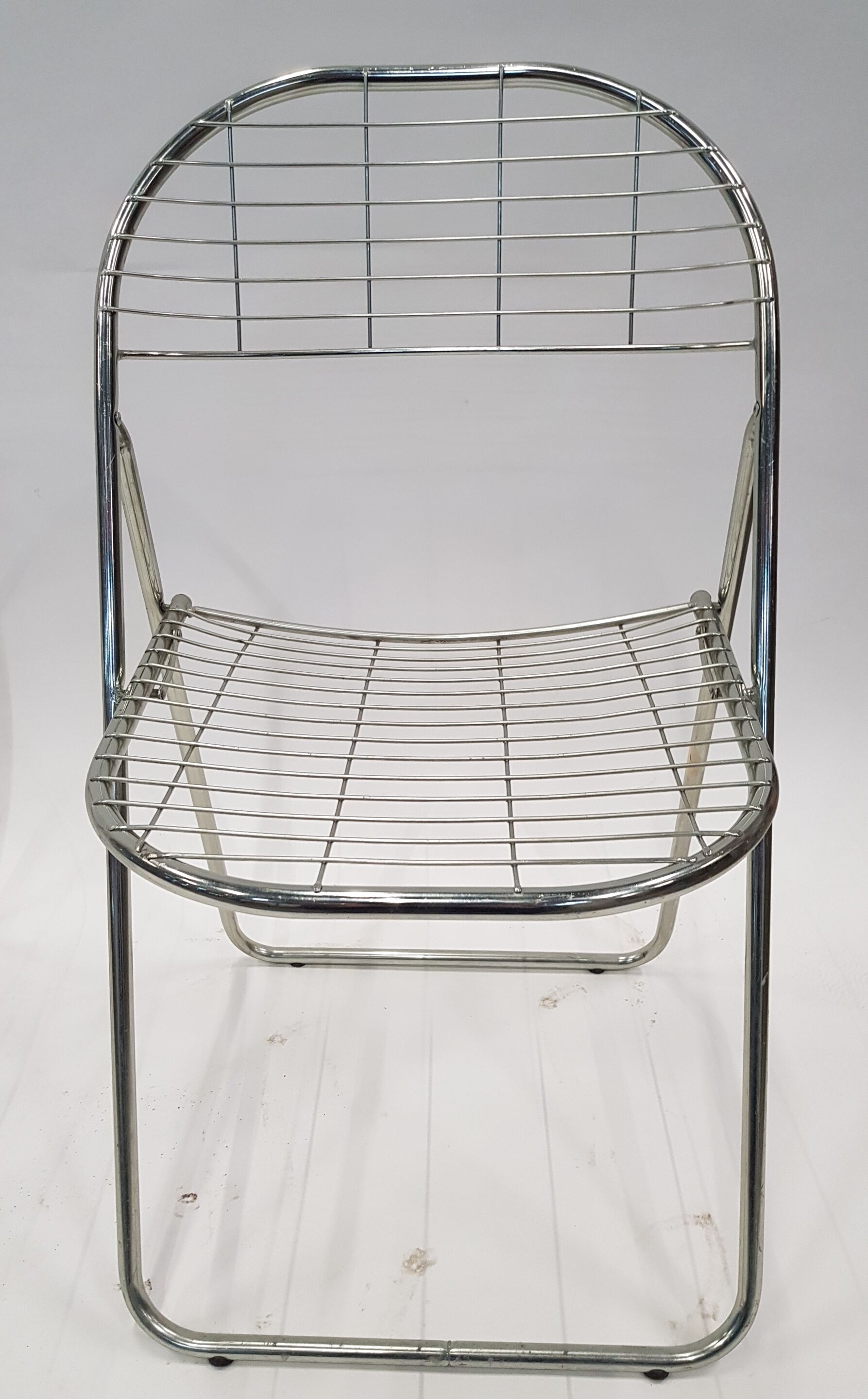 4 chaises pliantes métal chromé années 70