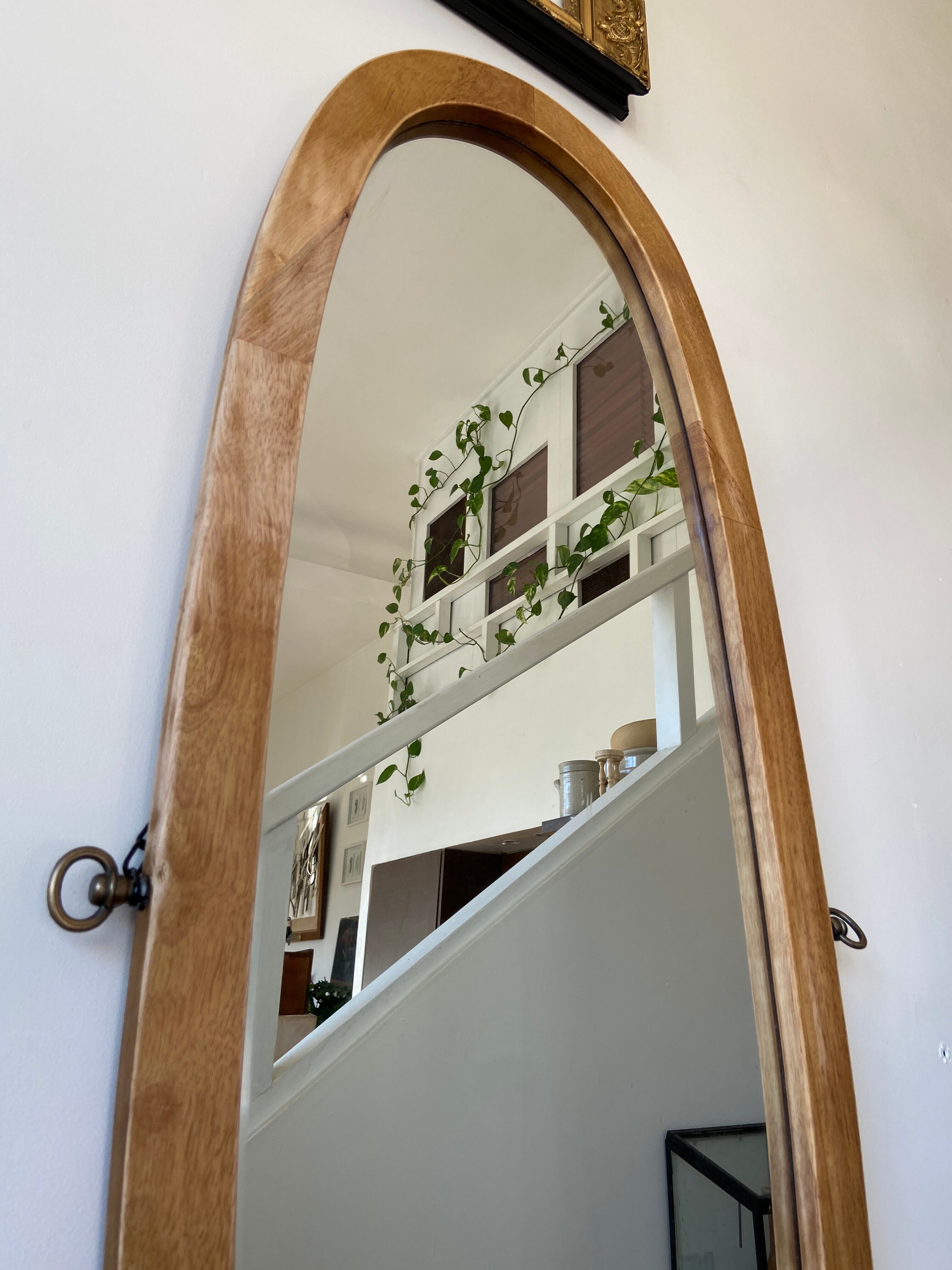 Miroir ovale en bois 118 x 42 cm