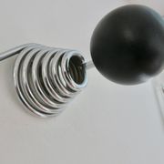 "Streamline" wall coat rack in chromed metal and black lacquered wood, 1970.