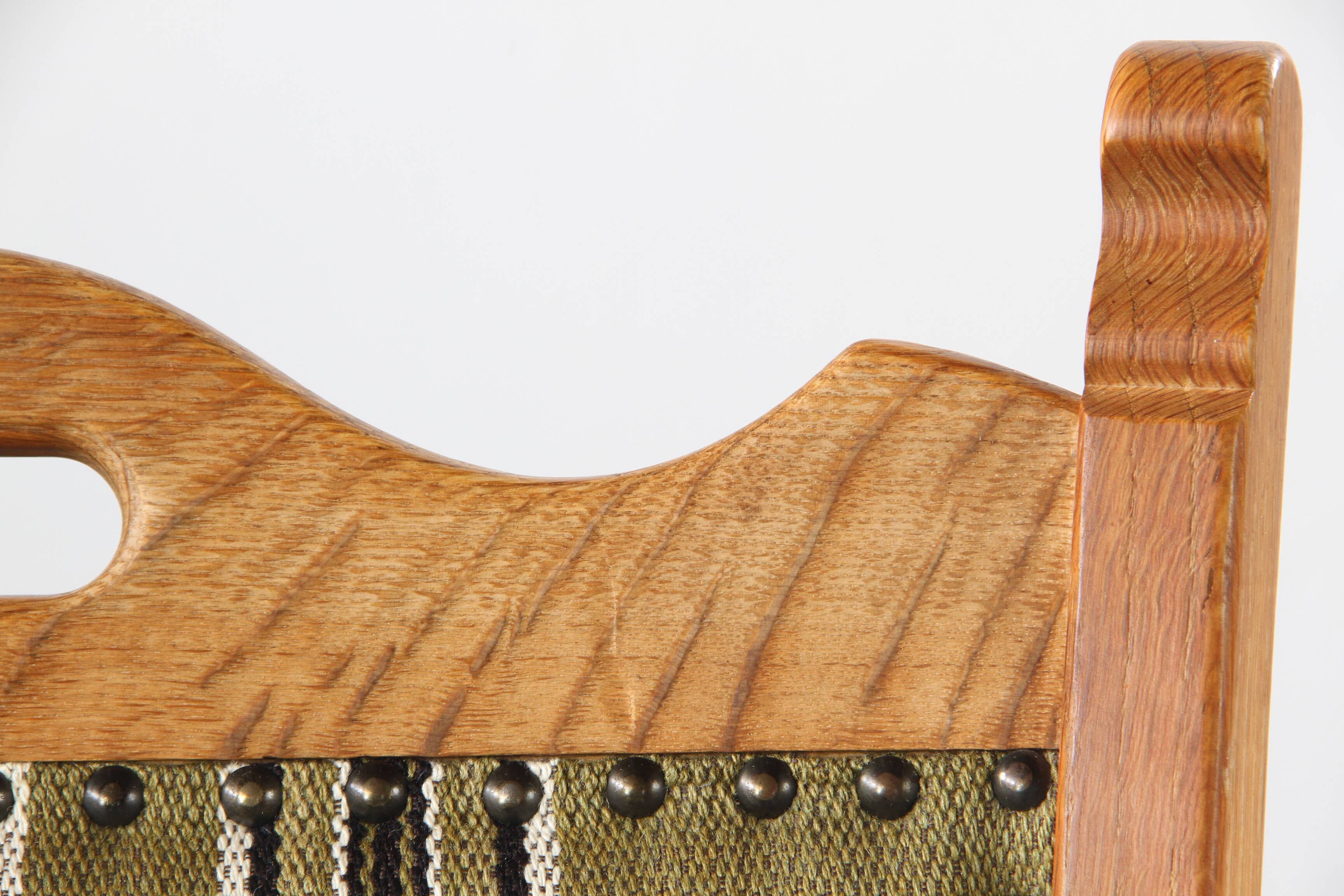 Chaises de salle à manger en chêne danois brutaliste des années 1960 dans le style de H. Kjærnulf