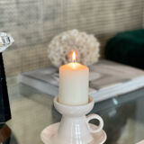 Glazed stoneware candle holder