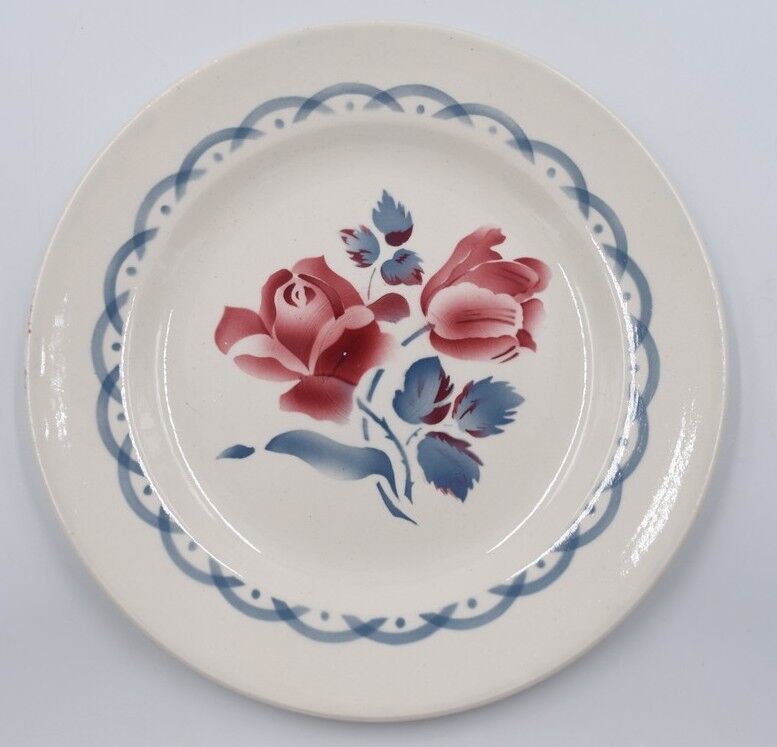 6 dessert plates Digoin Sarreguemines décor Cannes diameter 20.3 cm