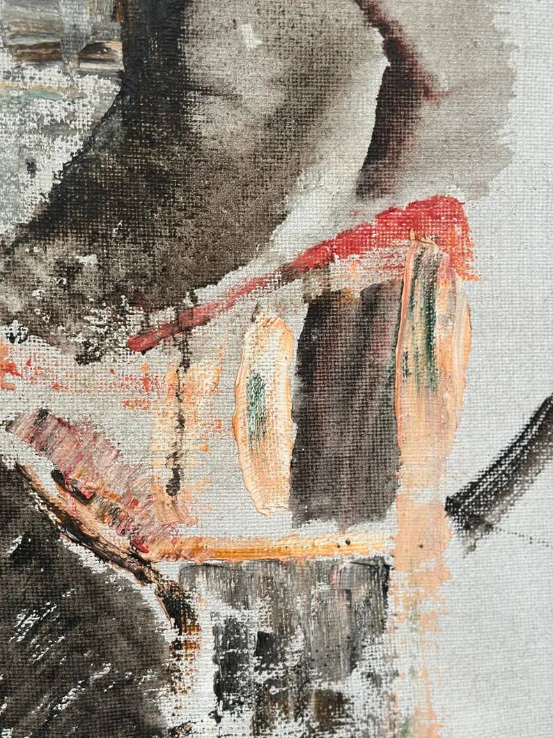 Swedish Original Oil on Canvas – "Abstract Composition" by Eivor Lindberg – 1967 – Signed – Vintage and Framed – 68 × 52 cm (26.8 in × 20.5 in)