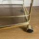 Vintage rolling service in gilded metal and smoked glass