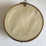 Leather and brass bulging witch mirror 1970 21cm