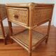 Pair of bedside tables in rattan and wicker - circa 1970