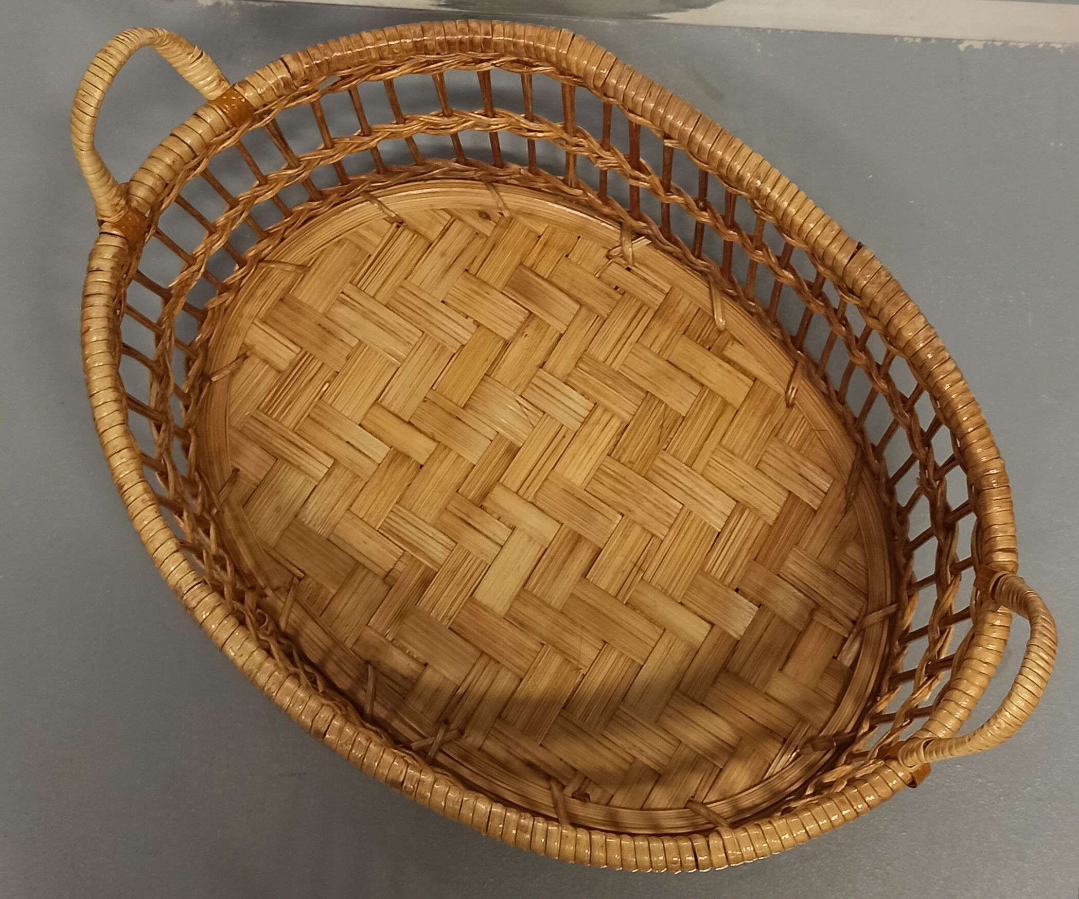 Rattan braided basket