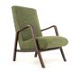 Knicos Armchair in Wengé with Green Upholstery | very rare dutch design
