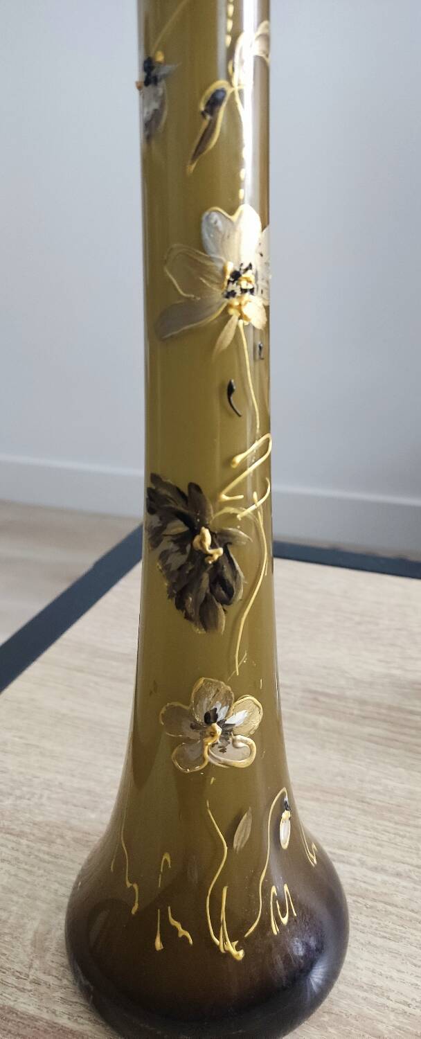 Large 50 cm high single-flower vase signed Arion