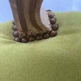 2 chaises style Louis XV en bois et velours vert