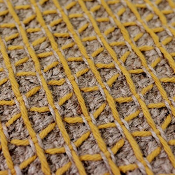 Tapis en jute et coton jaune 120 x 170 cm
