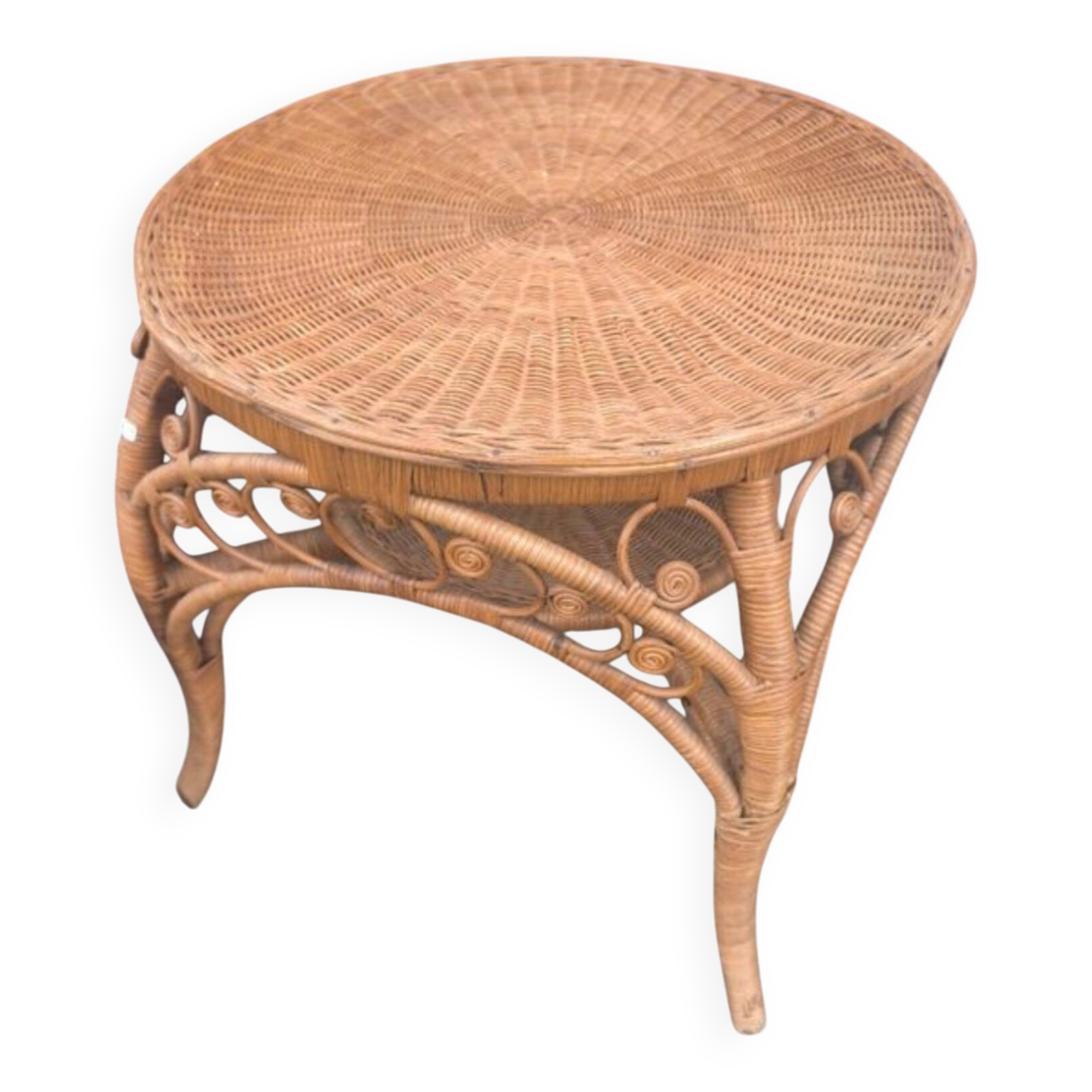 Vintage wicker coffee table