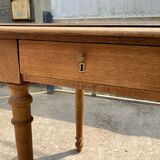 Solid oak farmhouse or desk table with 2 drawers 1900