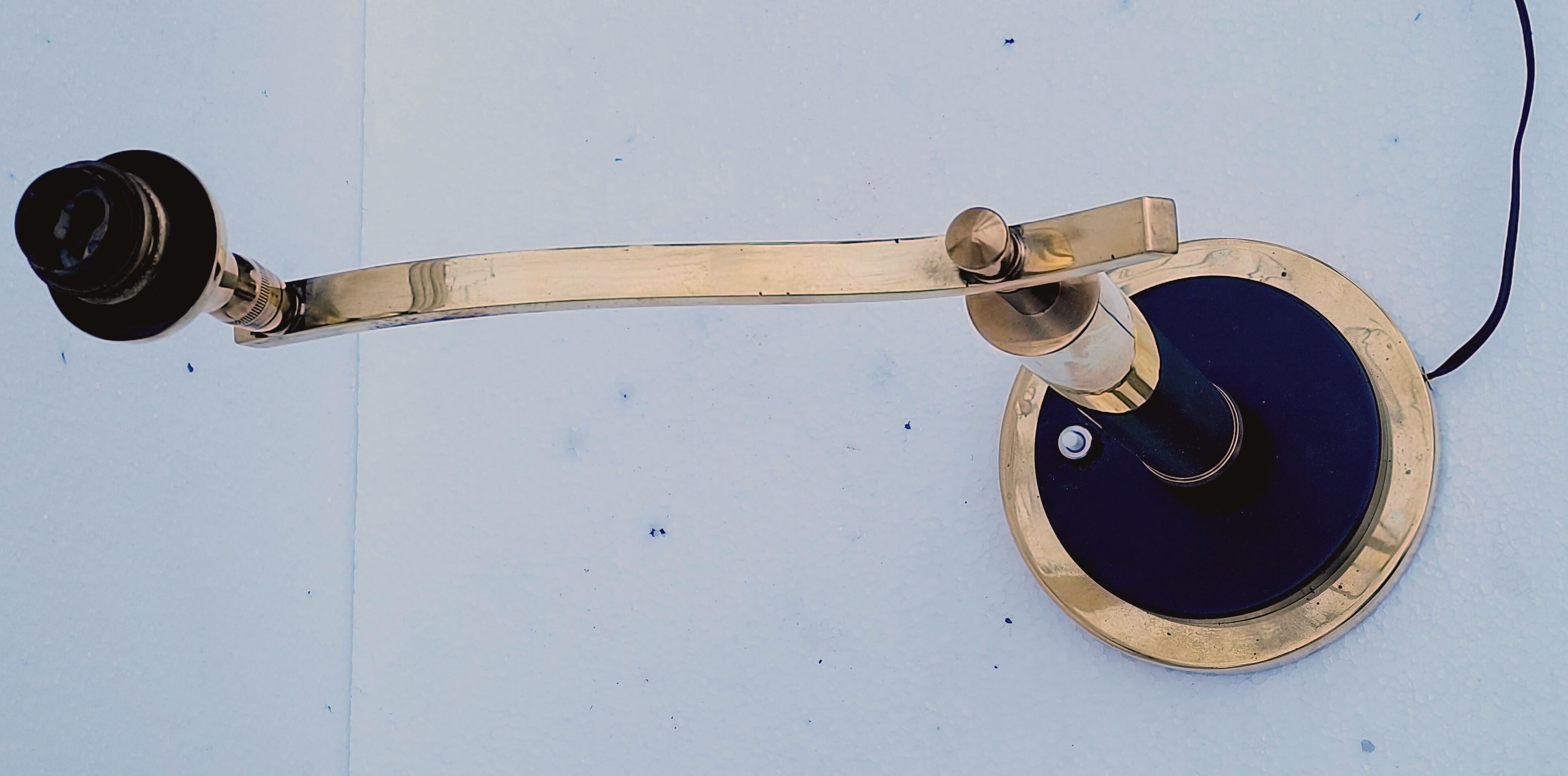 Brass lamp foot gallows arms, 30s Jules Leleu