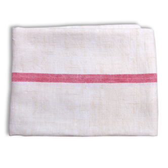 Old cotton tablecloth / linen thick battens Red