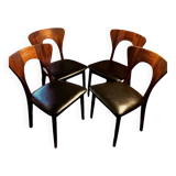 Set of 4 Scandinavian teak chairs