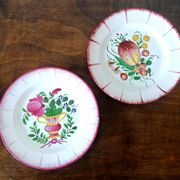 Paire d'assiettes faïence Les Islettes XIXème siècle