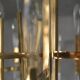Italian brass chandelier with glass icicles from Sciolari, 1970