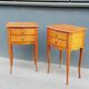 Pair of neoclassical solid wood bedside tables