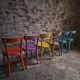 Chaises bistrot françaises Baumann en couleurs variées, lot de 6, années 1950
