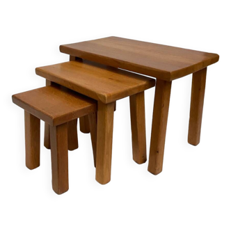 Solid oak nesting tables