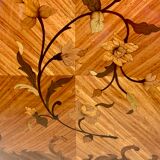 Curved chest of drawers Louis XV style in marquetry