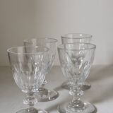 Set of 4 crystal glasses for liqueur.