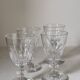 Set of 4 crystal glasses for liqueur.